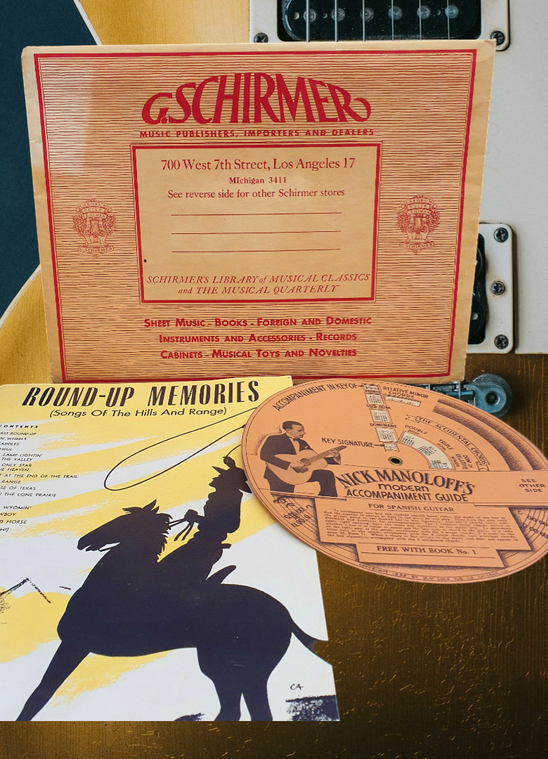 G. Schirmer Ephemera 1940s Mint Nick Manaloff Chord Wheel Cowboy Songbook NOS