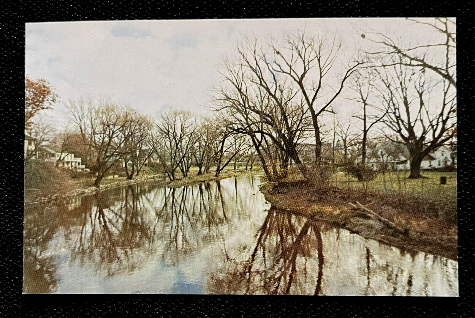 Postcard Downtown Owosso Michigan Shiawassee River   A5