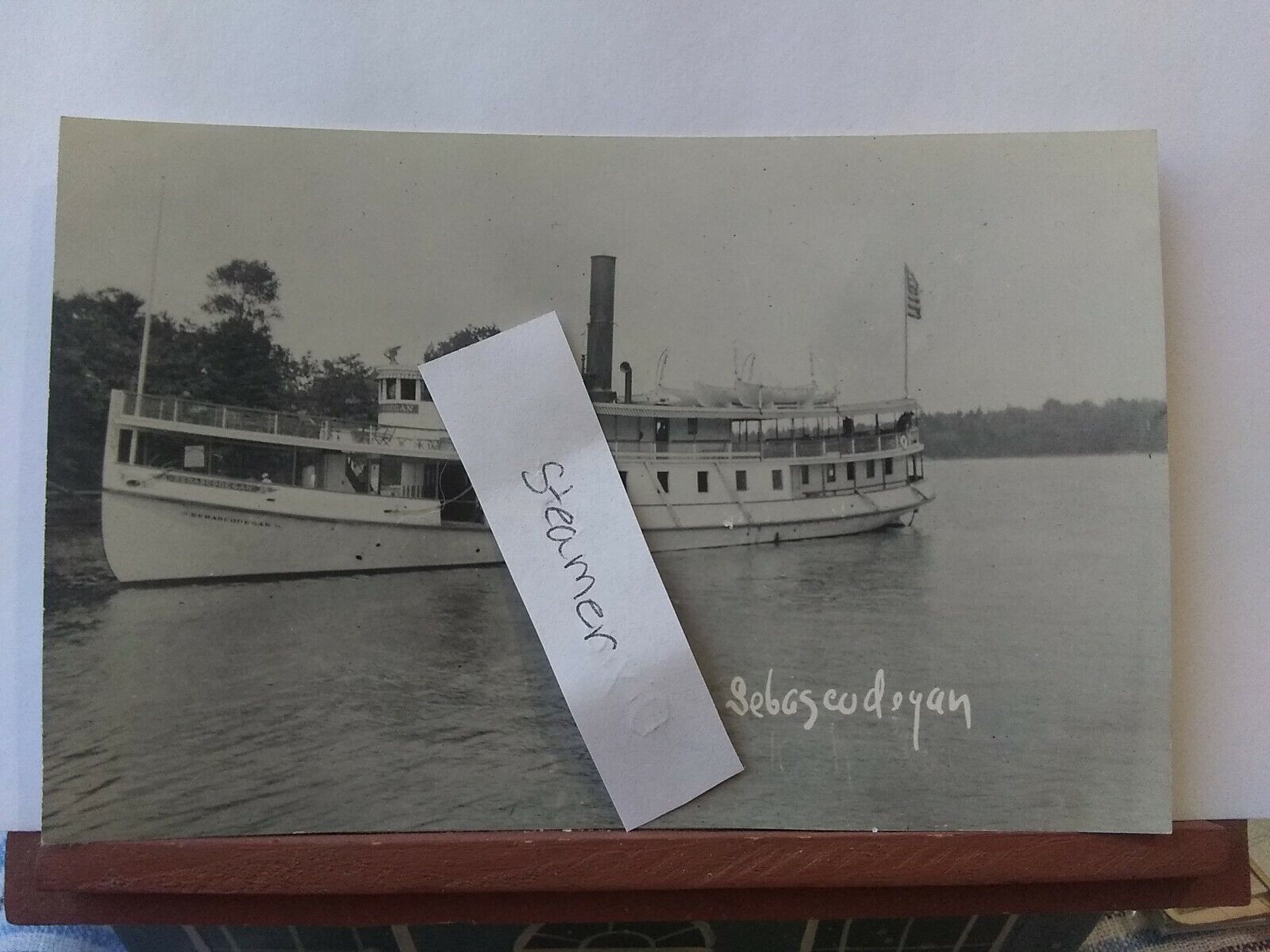 Vintage postcard. The Sebascodegan steam boat. 1895. RPPC