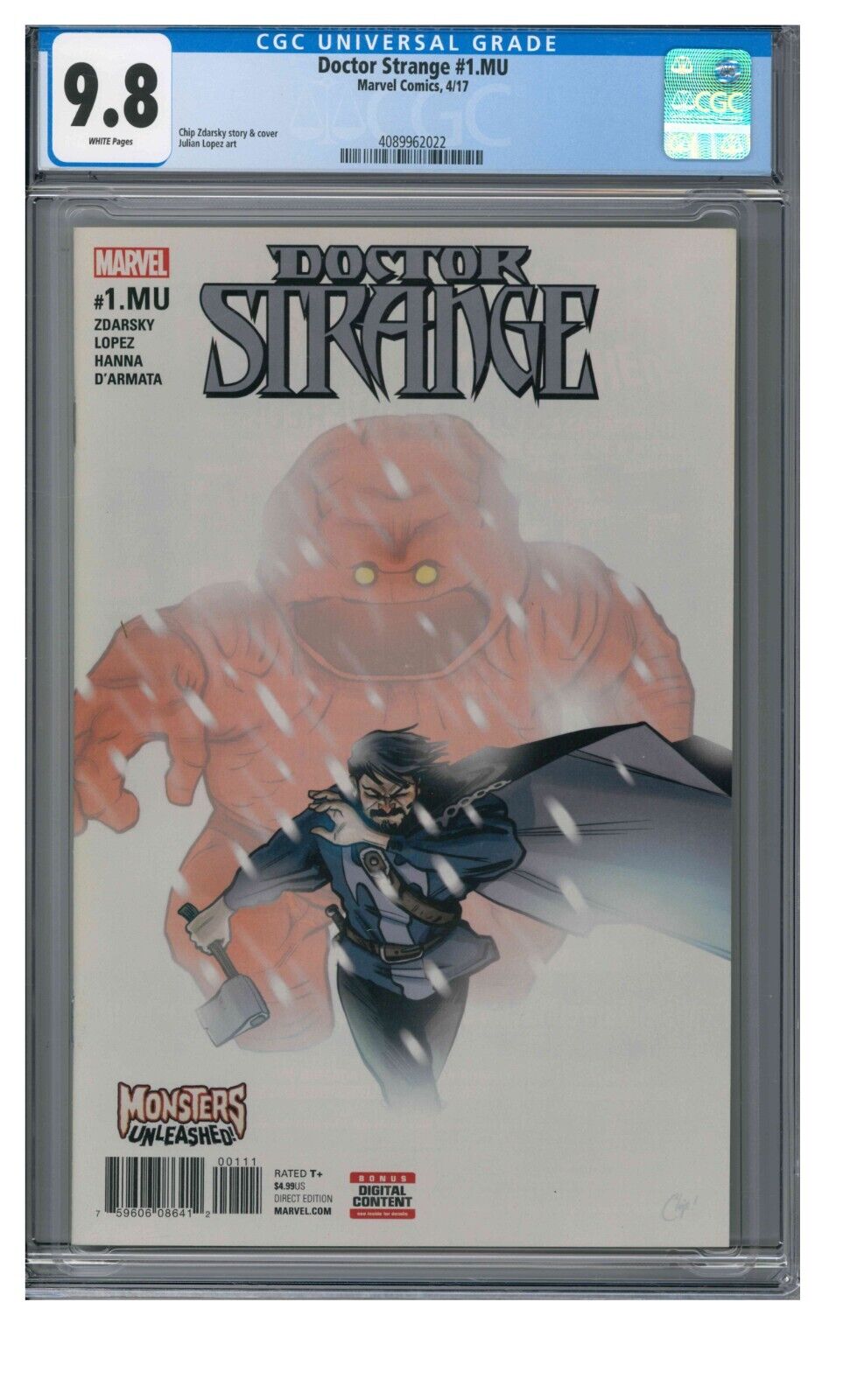 Doctor Strange #1.MU (2017) Marvel Monsters Unleashed CGC 9.8 White Pages PX978