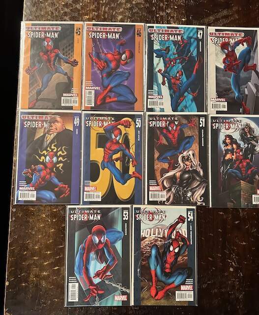 Ultimate Spider-Man Comic Book Lot, 10 Issues, Marvel, NM, Vol. 1, #\'s 45-54.