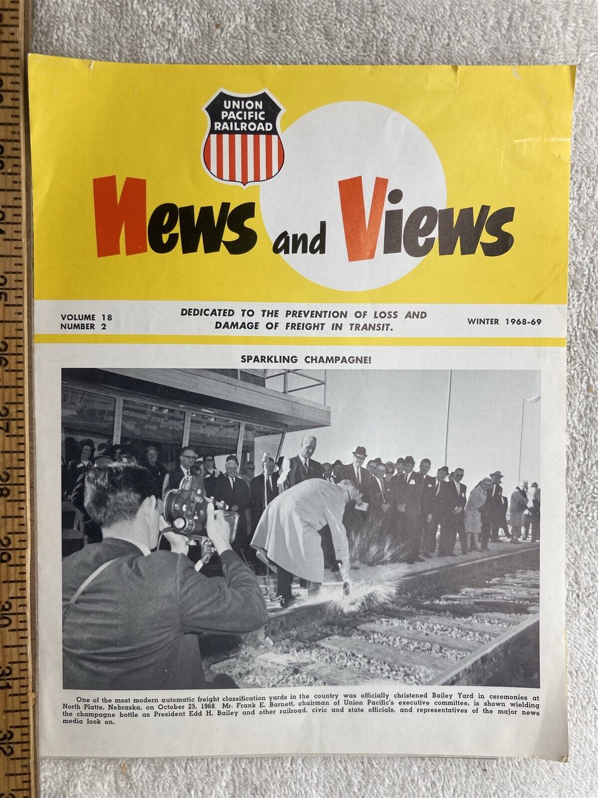 1968 1969 Union Pacific Railroad News & Views Newsletter Calendar Vintage
