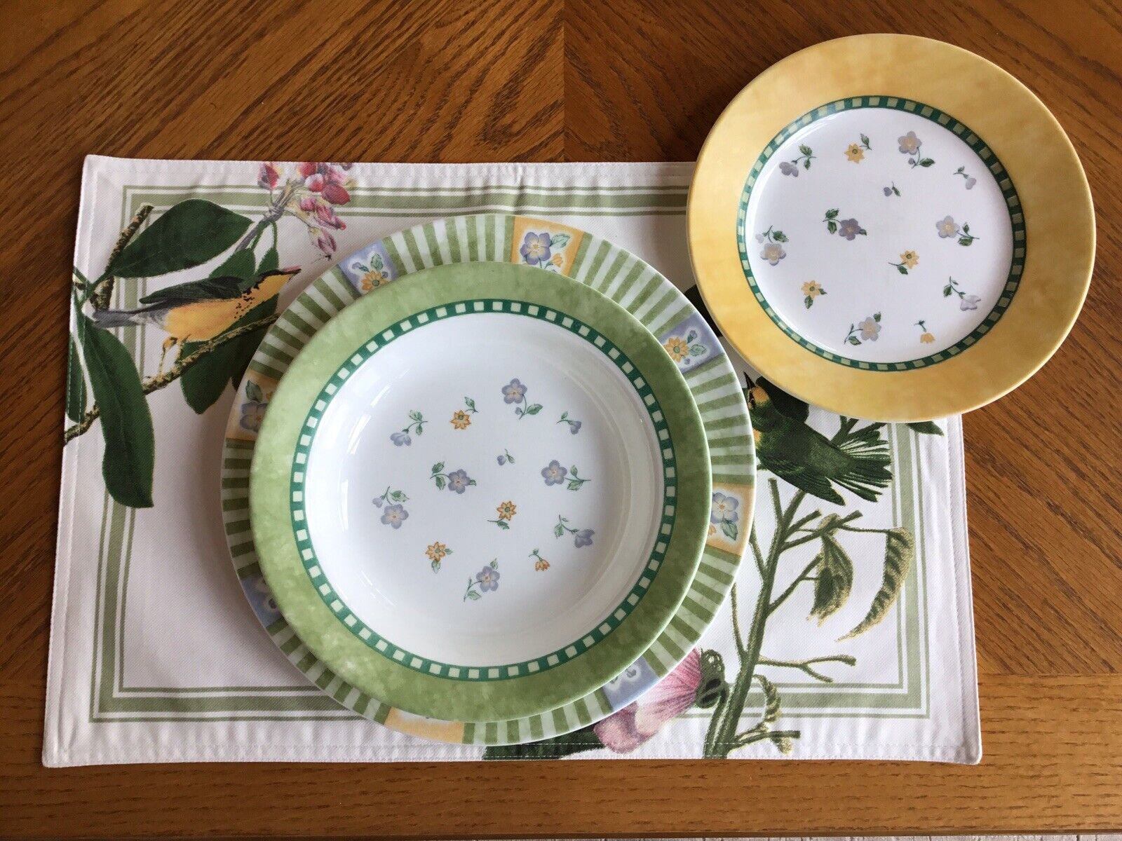 Corelle Dishes “Classical Garden” 3 Piece Place Setting by Corning Vintage