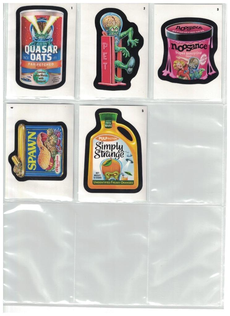 2024 Wacky Packages ALL NEW SERIES COMPLETE SET OF ALL 5 CARDS  ATTACKY PACKAGES