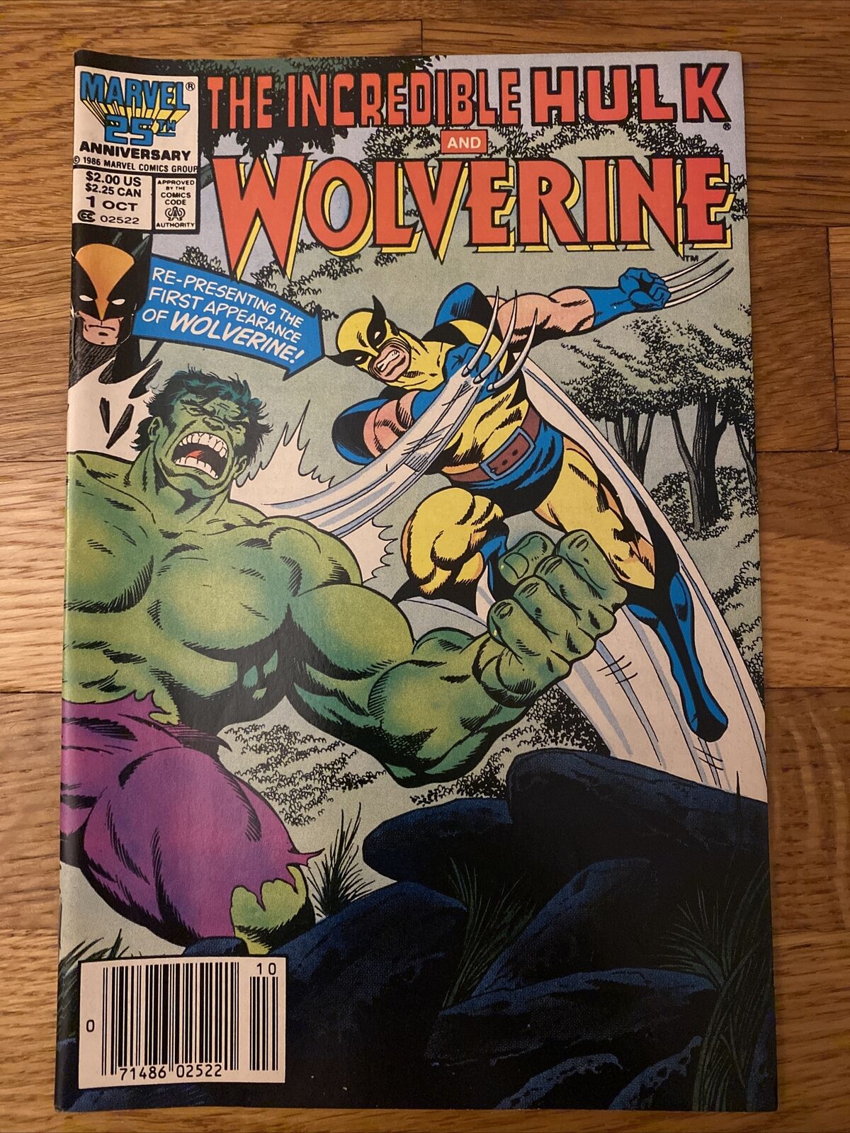 Incredible Hulk and Wolverine 1 Marvel Newsstand 1986 Wraparound Cover