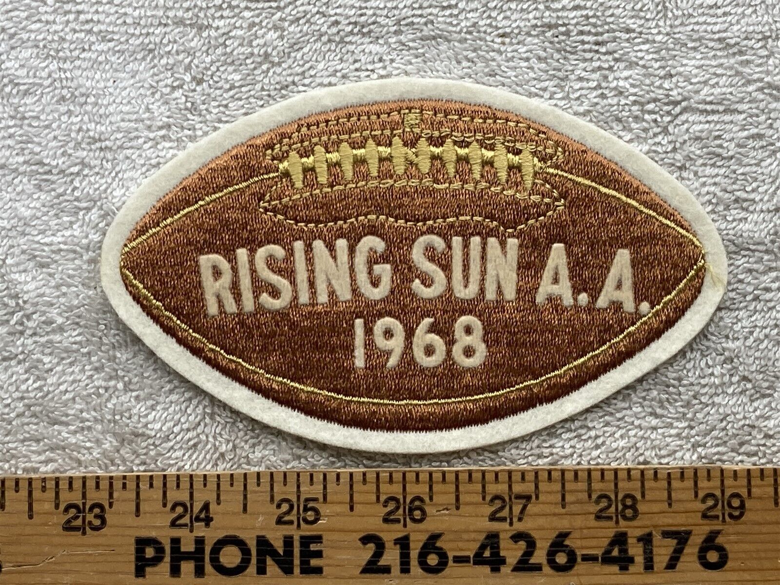 1968 Rising Sun Athletic Association Football Patch North East MD Reading PA Vtg