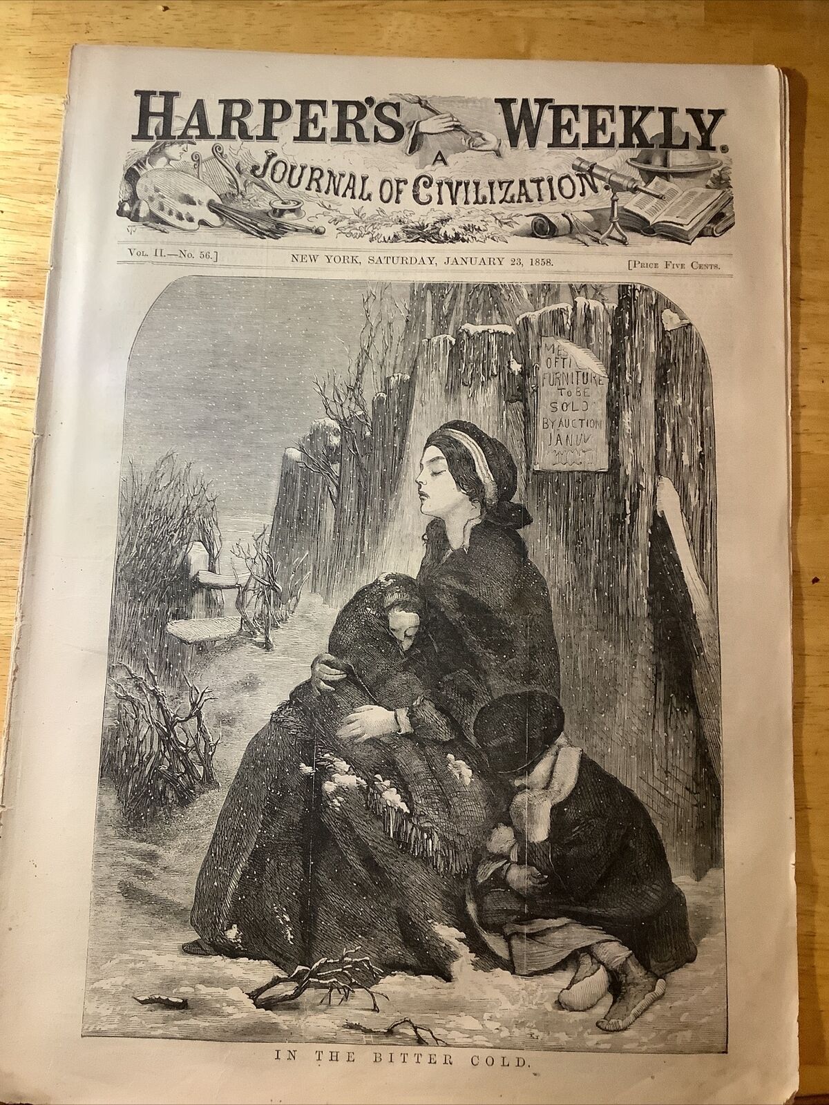 1858 HARPER’S WEEKLY ORIGINAL COMPLETE NEWSPAPER ~ WONDERFUL PRINTS