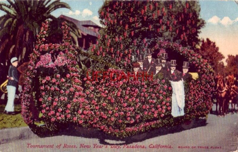 1913 TOURNAMENT OF ROSES PARADE, NEW YEAR\'S DAY, PASADENA, Board of Trade float