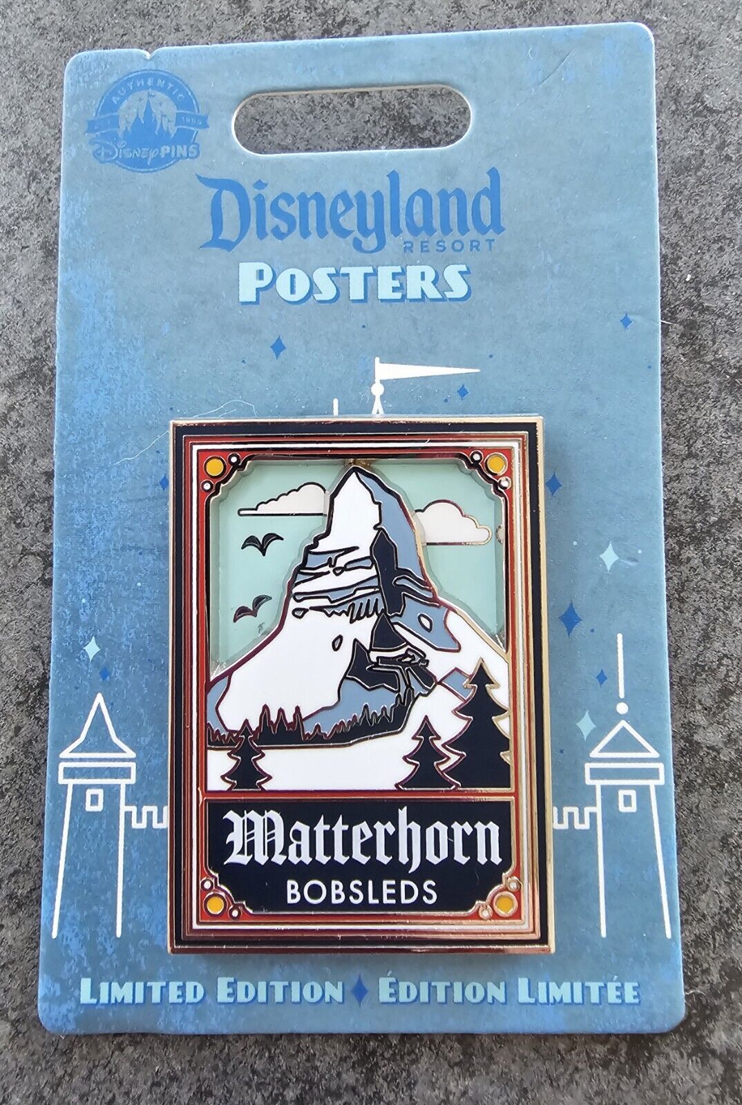 MATTERHORN BOBSLEDS Disneyland Posters Series Pin 2022 Disney 