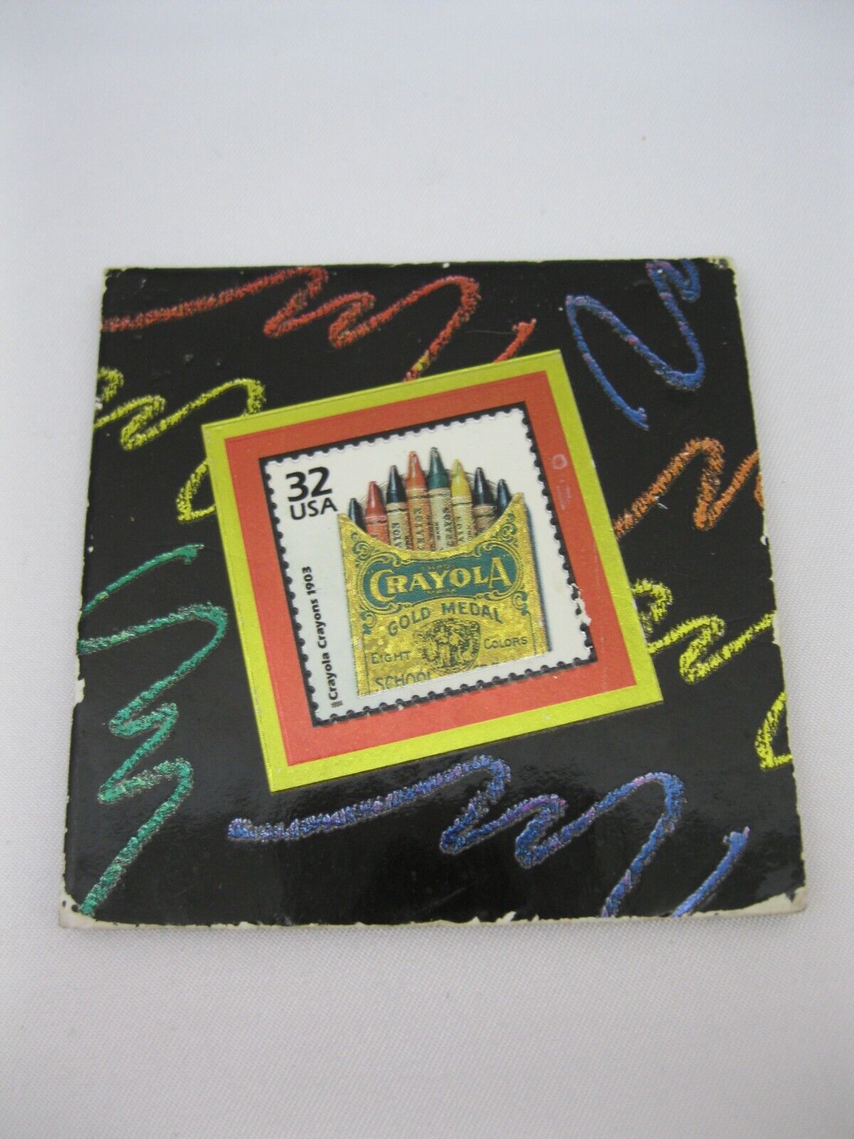 Crayola Crayons Gold Medal 32 Cent USA 1903 Stamp Image Fridge Magnet Scribbles