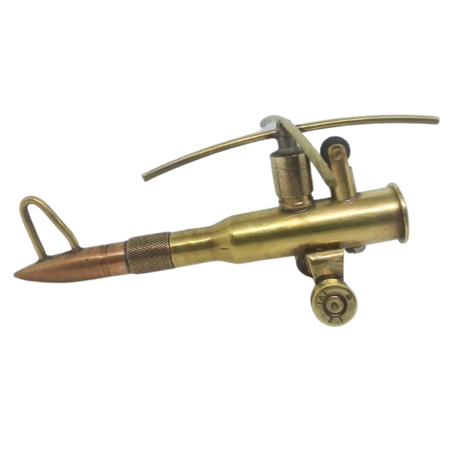 Vintage Style Steampunk Trench Art Handmade Petrol Cigarette Lighter Helicopter