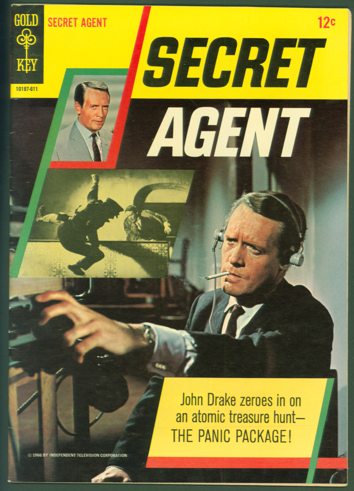 VTG 1966 Gold Key Comics Secret Agent #1 VF Patrick McGoohan TV Photo Cover