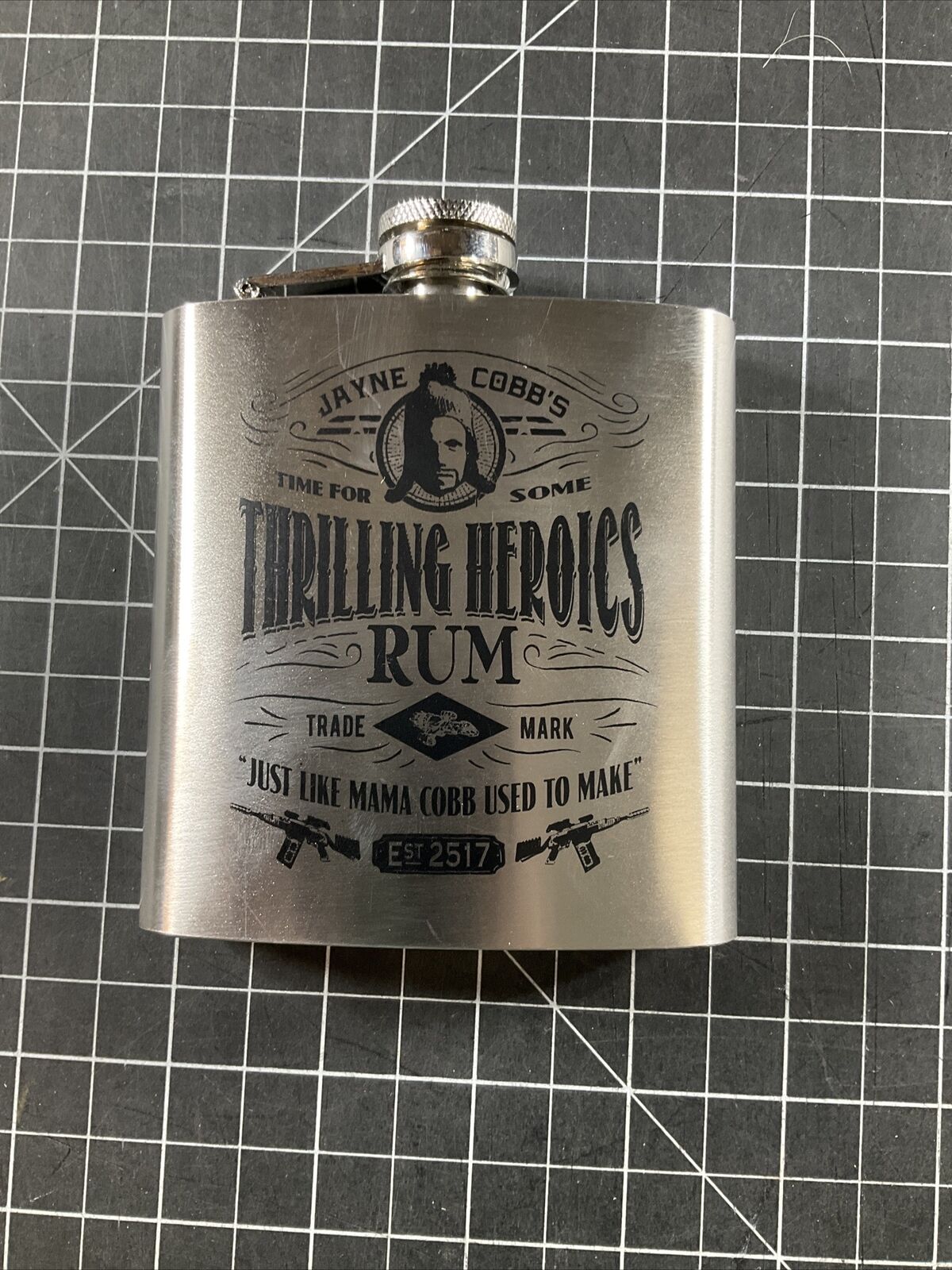 Firefly Stainless Steel 6 oz. Hip Flask - Jayne Thrilling Heroics LootCrate THG