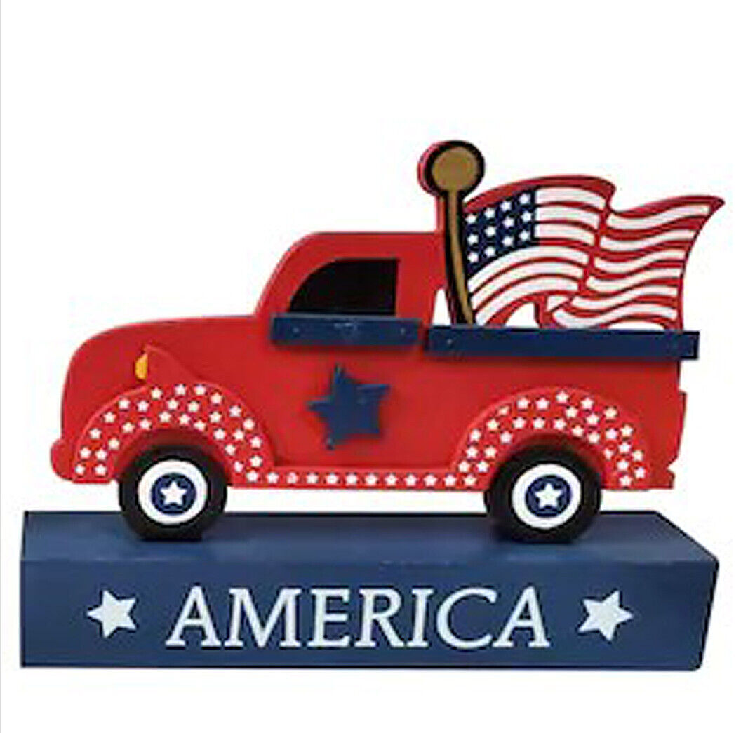 Ashland Brand Red Welcome America 4th of July Truck Tabletop Accent