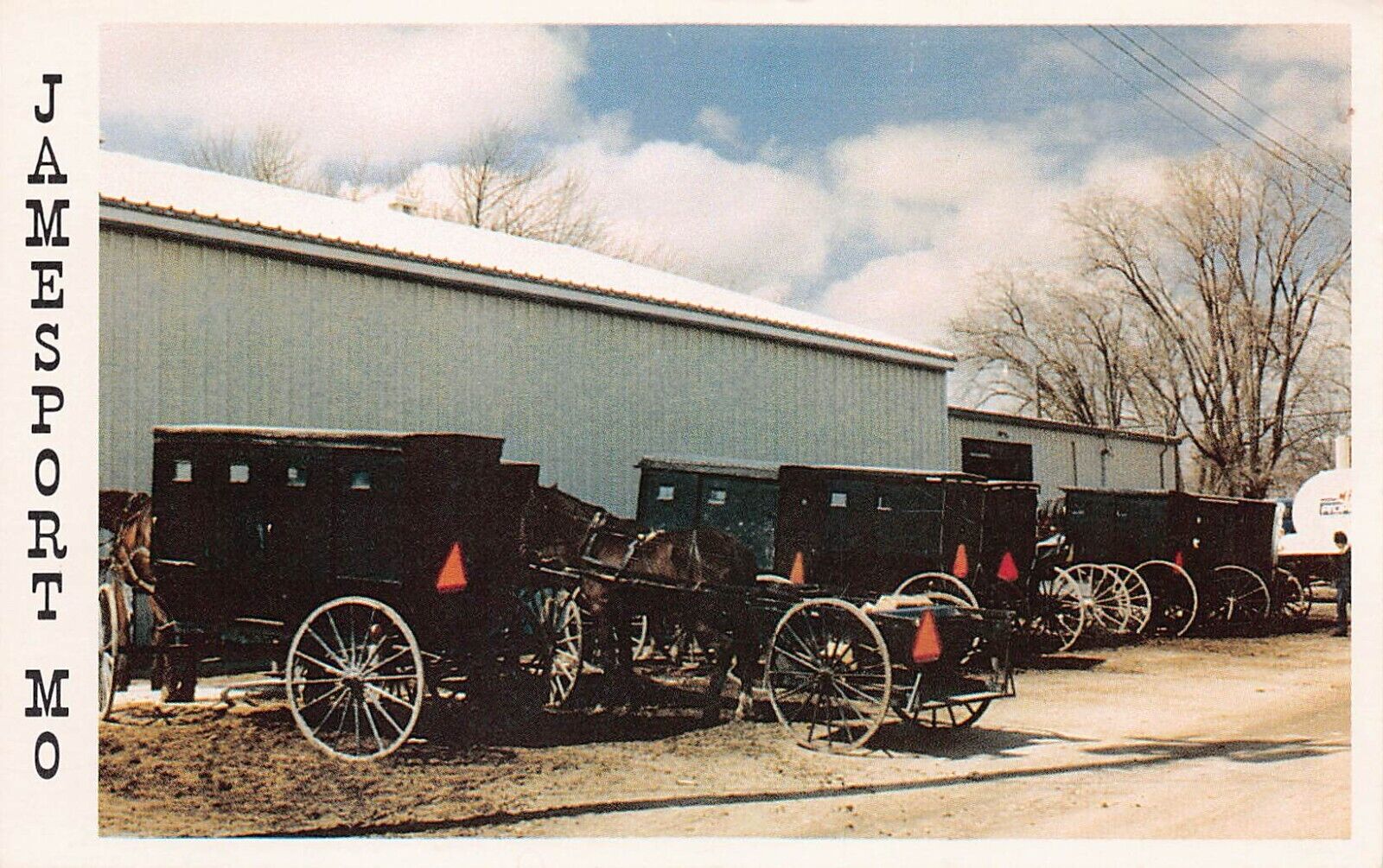 Jamesport MO Missouri Amish Farm Main Street Country Store Vtg Postcard D16