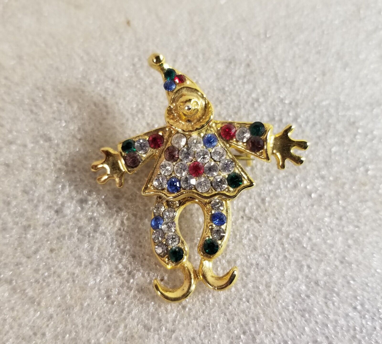 Swarovski Crystal Articulated Legs Clown Scatter Pin Brooch Colorful 