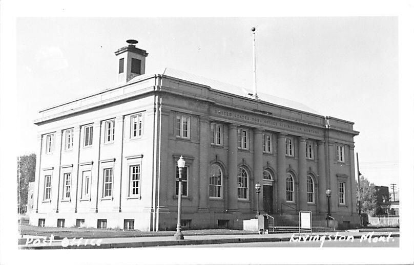 Livingston Montana~Post Office~1940s Postcard RPPC
