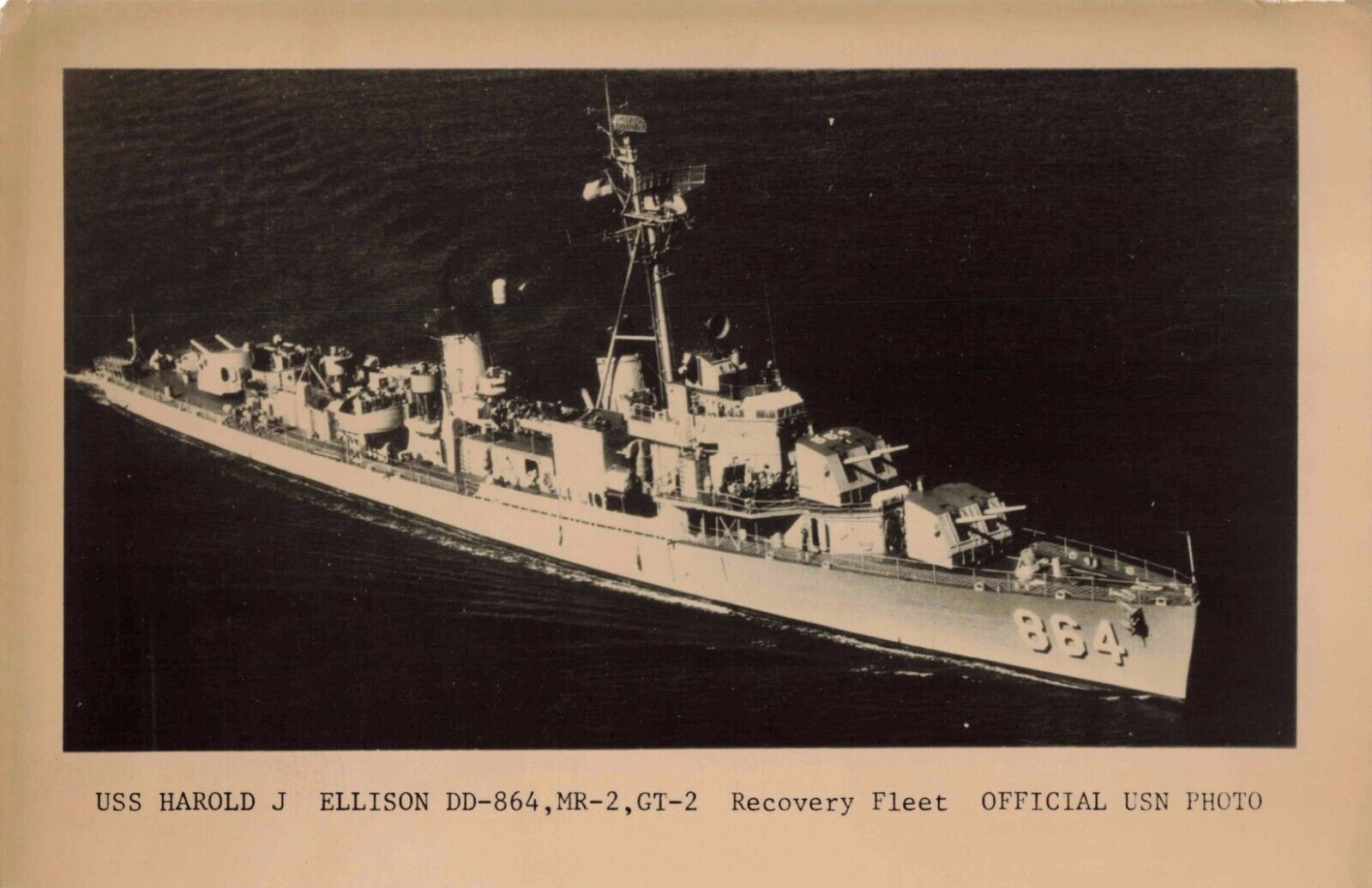 Photo USS Harold J Ellison DD-864 MR-2 GT-2 Recovery Fleet Official US Navy