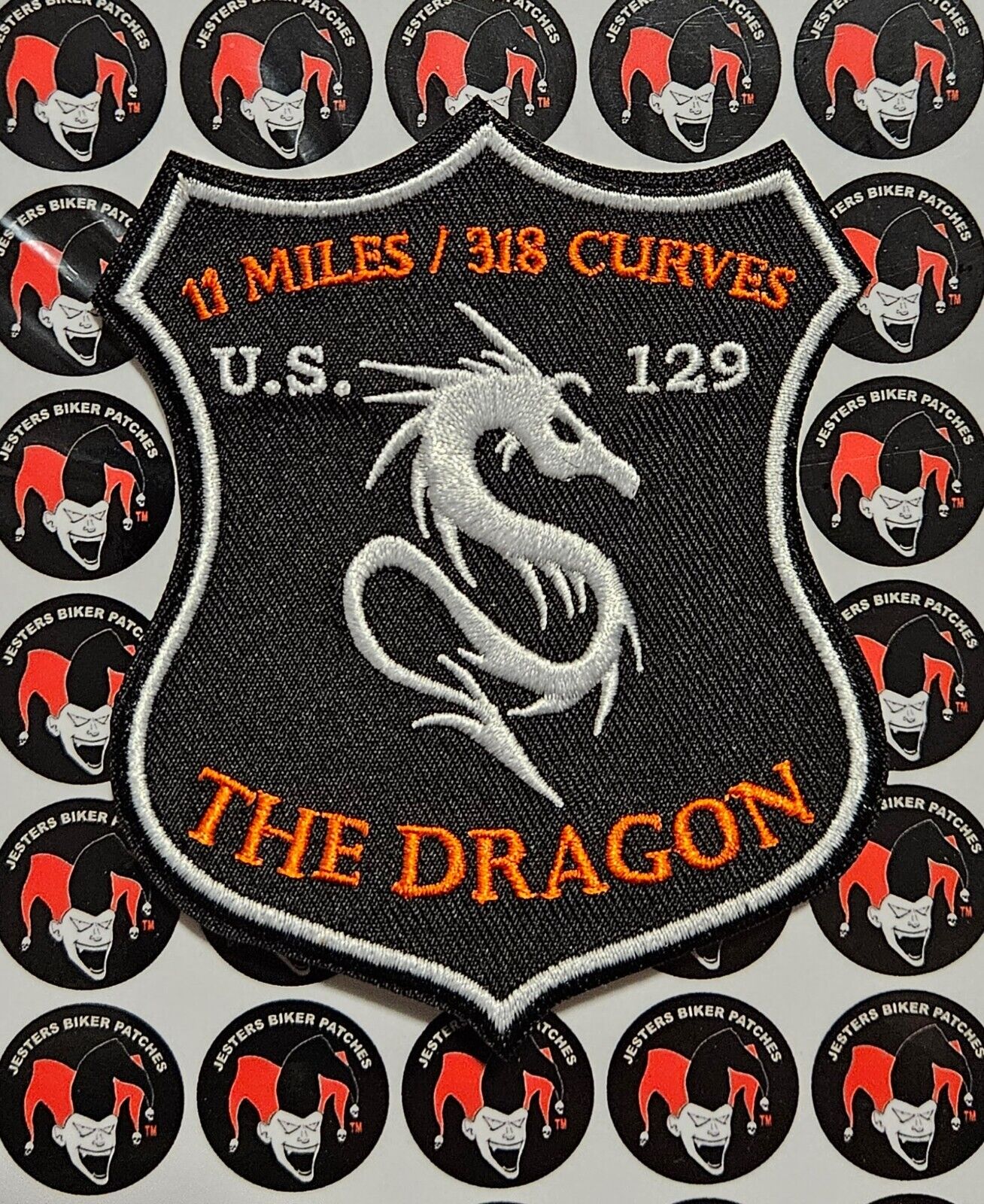 US Highway 129 Tail of the Dragon 11 Miles / 318 Curves  Embroidered Patch 24#1