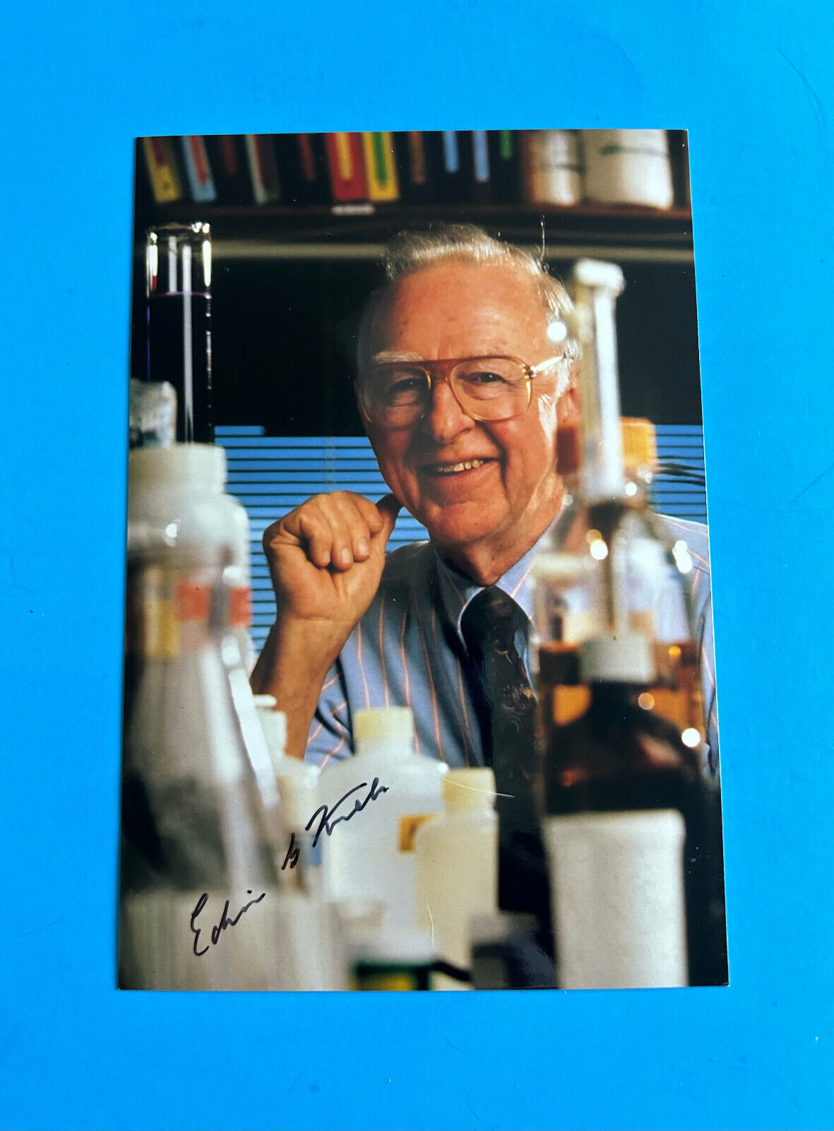 Edwin Krebs (Nobel Prize Medicine 1992) Hand Autographed Signed Photograph
