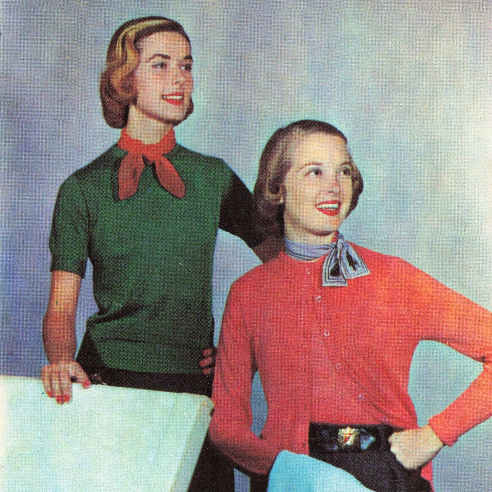 1951 New York NY Lord & Taylor Sweaters Suitcase Nylon Ephemera Postcard