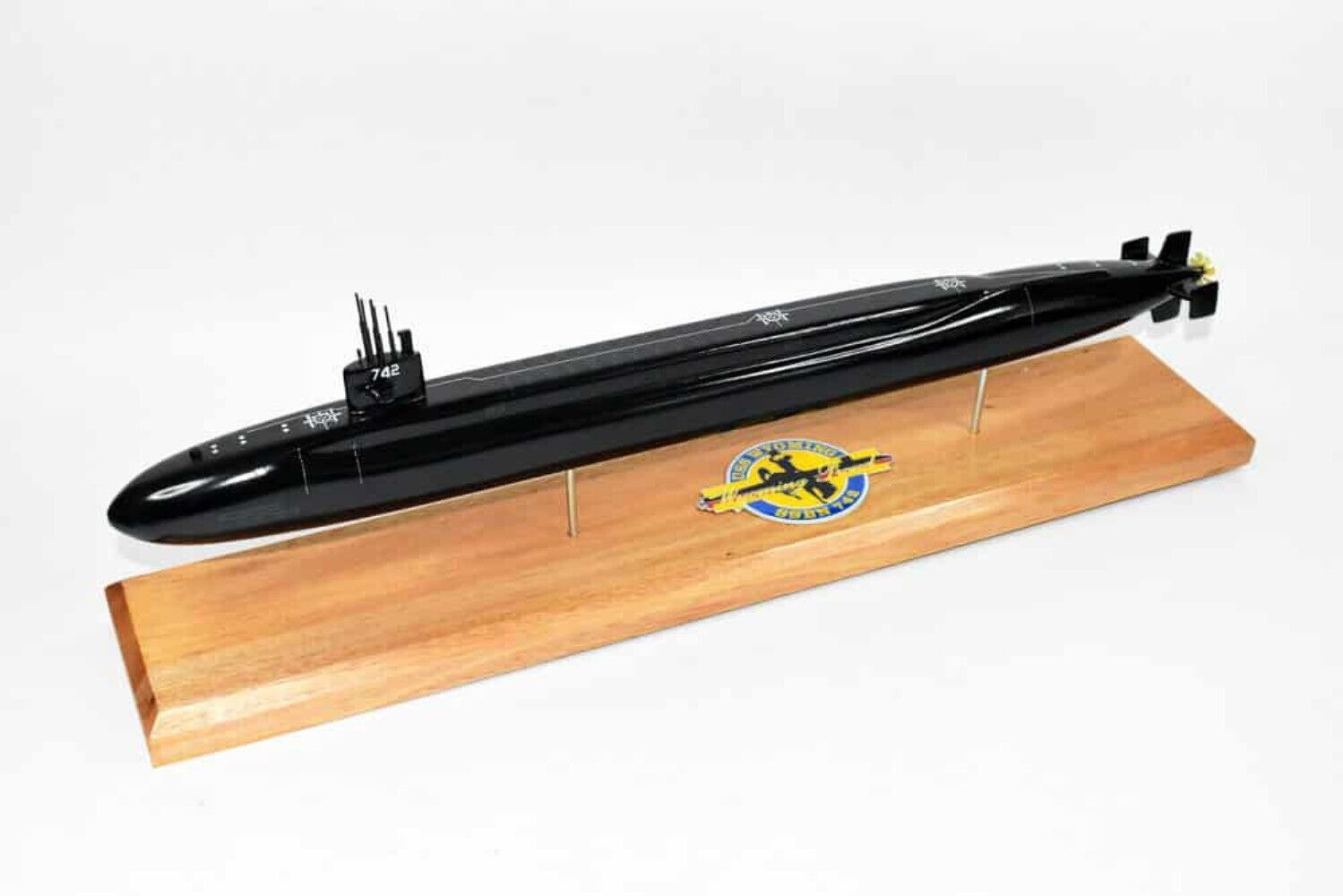 USS Wyoming SSBN-742 Submarine Model (Black Hull),Navy,Scale Model,Mahogany,20
