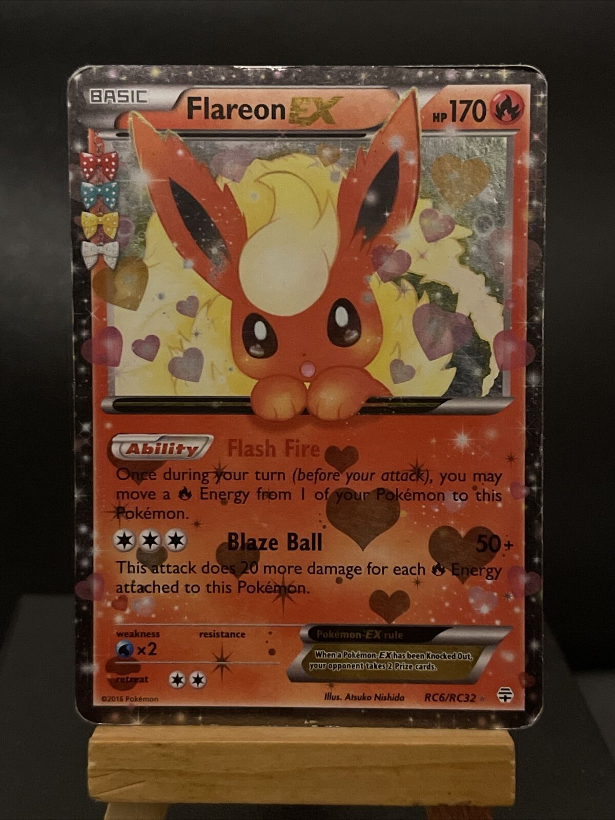 Pokemon Card Flareon EX RC6/RC32 Generations Half Art Ultra Rare Played 3