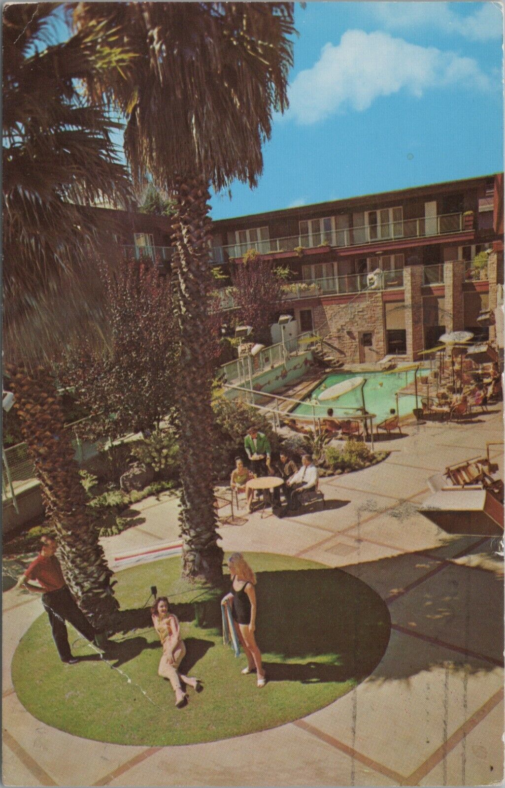 c1960s Holiday Lodge San Francisco Garden Hotel birds eye view California E341