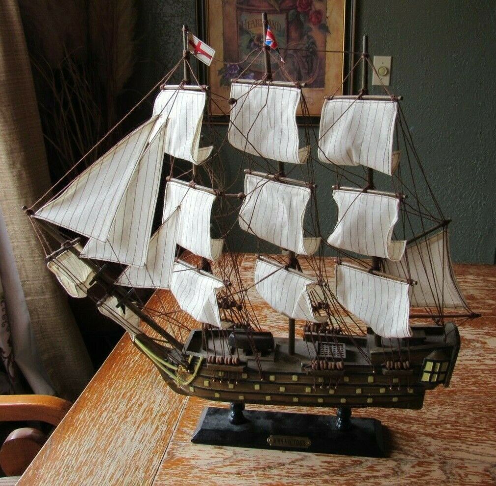 Handmade HMS Victory Model Ship Plack reads \