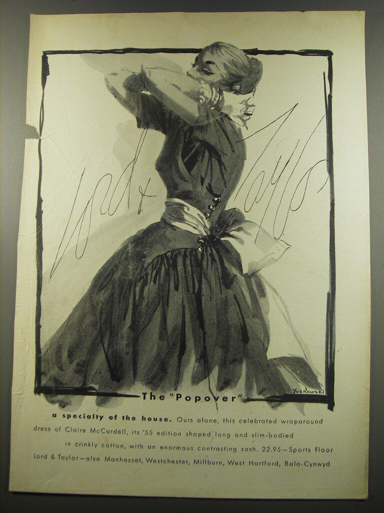 1955 Lord & Taylor Claire McCardell Dress Ad - The Popover