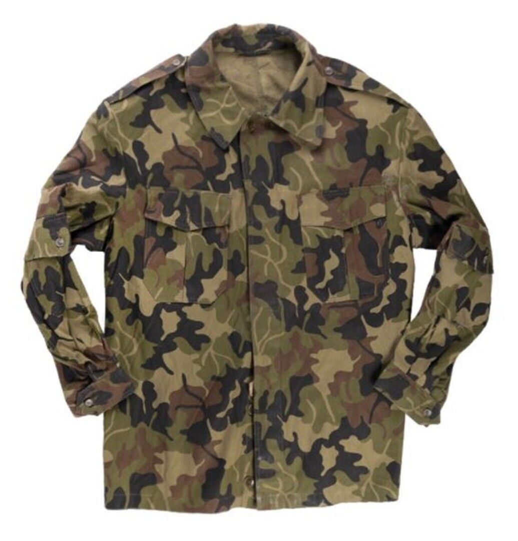 Romanian Army M1990 Leaf Camo Field Shirt Military Camouflage Surplus Size Small