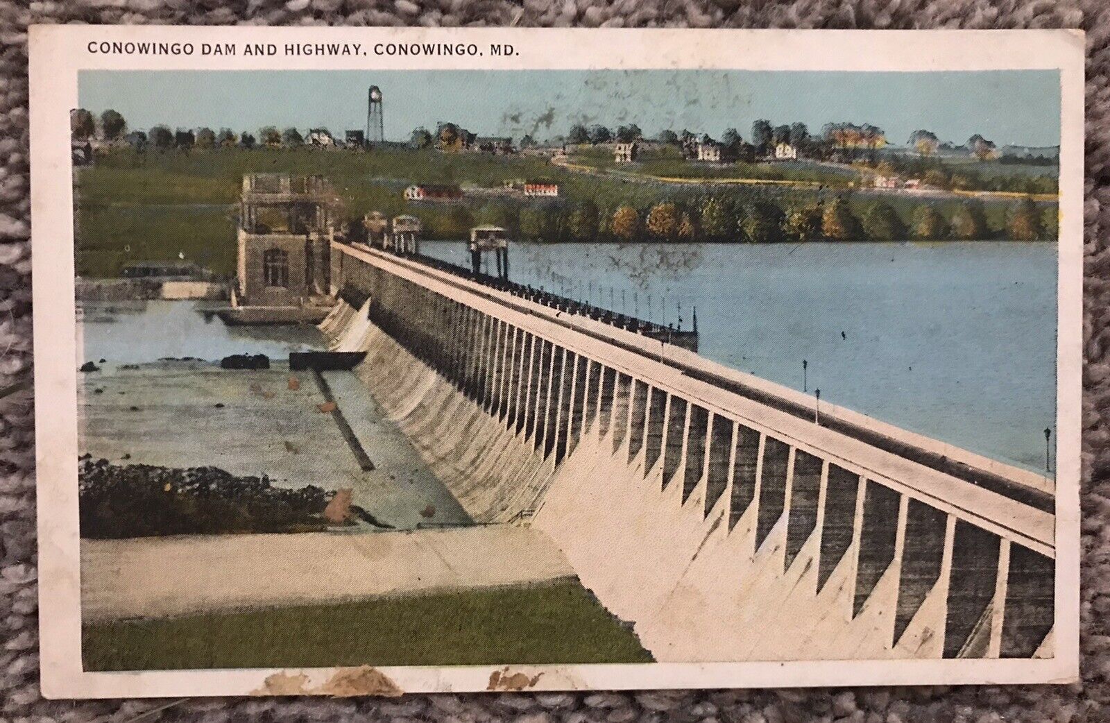 Vintage Conowingo Dam & Highway MD Unused Postcard Tichnor Quality Views