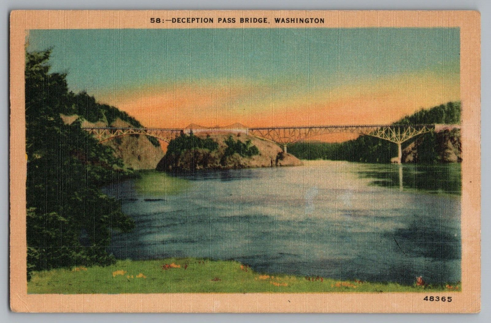 Postcard Deception Pass Bridge, Washington