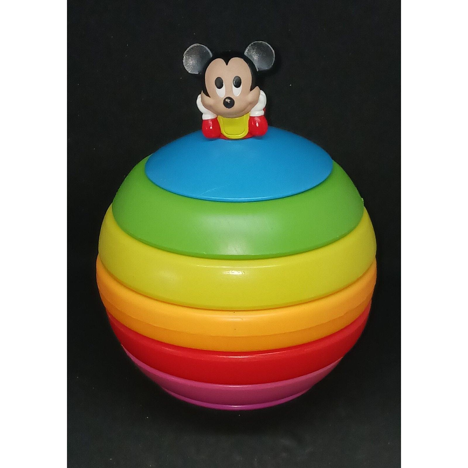 1988 Disney STACK-A-BALL Roly Poly Mickey Mouse Toy Vintage Mattel 5243