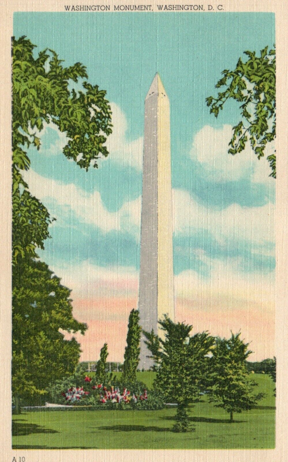 Postcard Washington DC Washington Monument Linen Unposted Vintage PC J2491