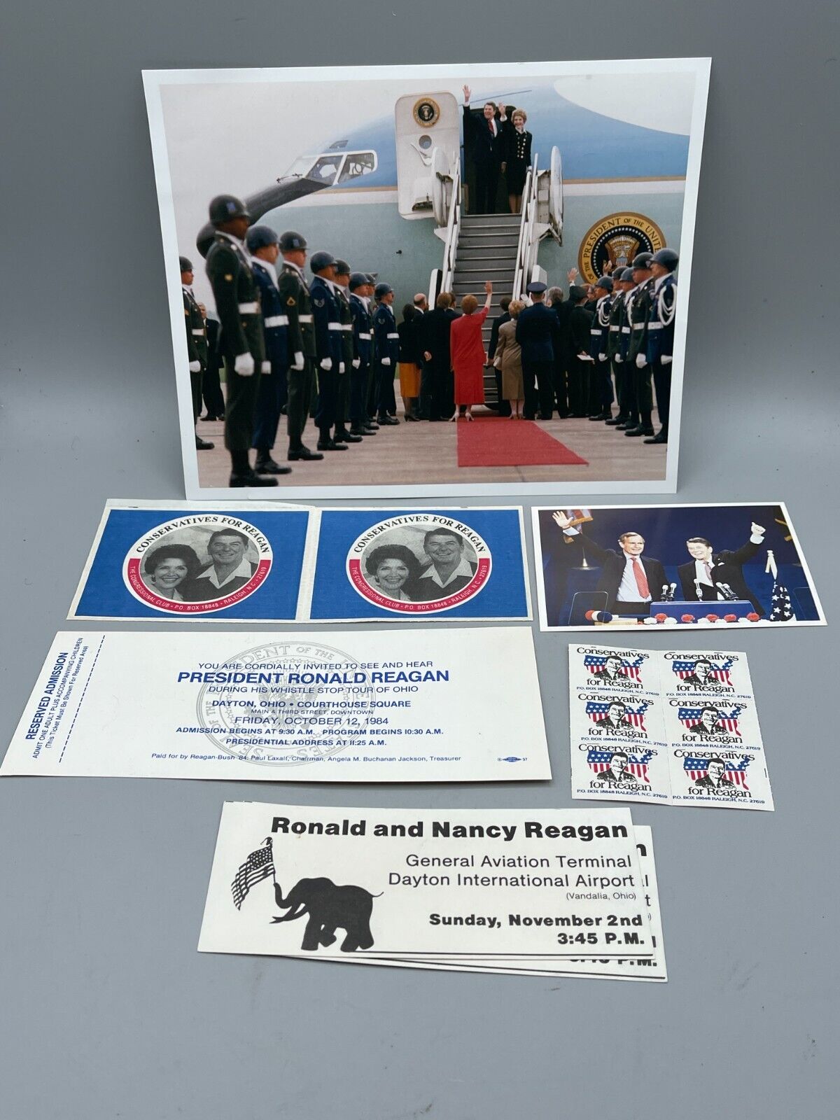 Vintage 1980's President Ronald Reagan Pictures/Stamps/Mailing ~ Political Theme