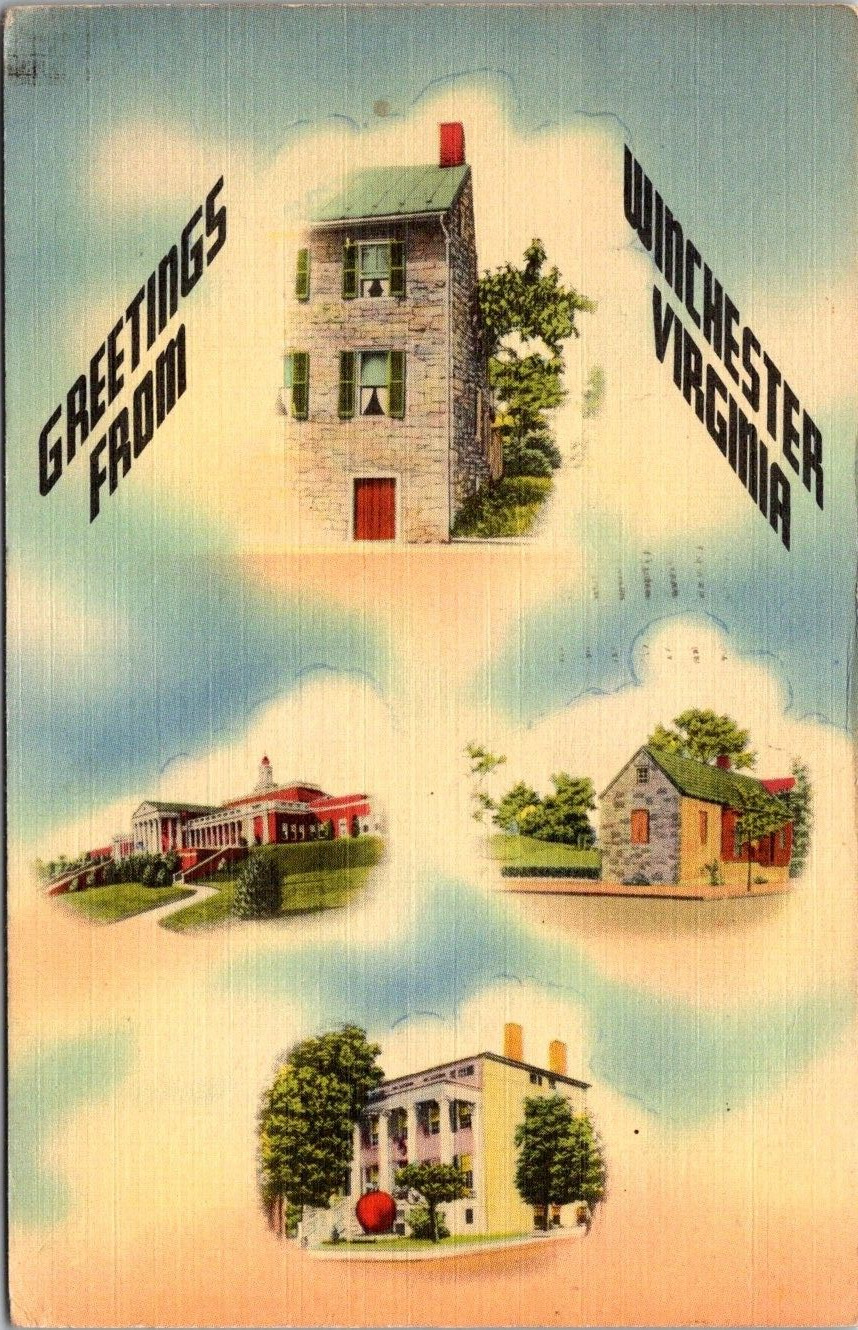 Greetings From Winchester Virginia 1940s Postcard