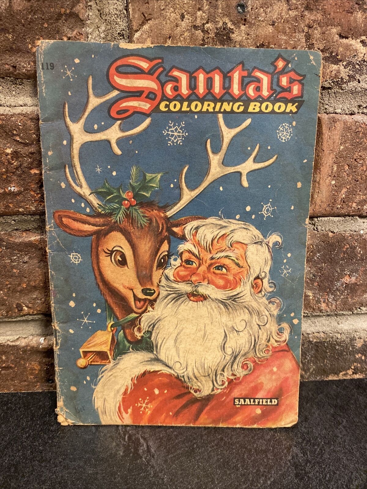 USED Vintage Saalfield Coloring Book- Christmas/Santa Claus 1950’s-1960’s- LOOK