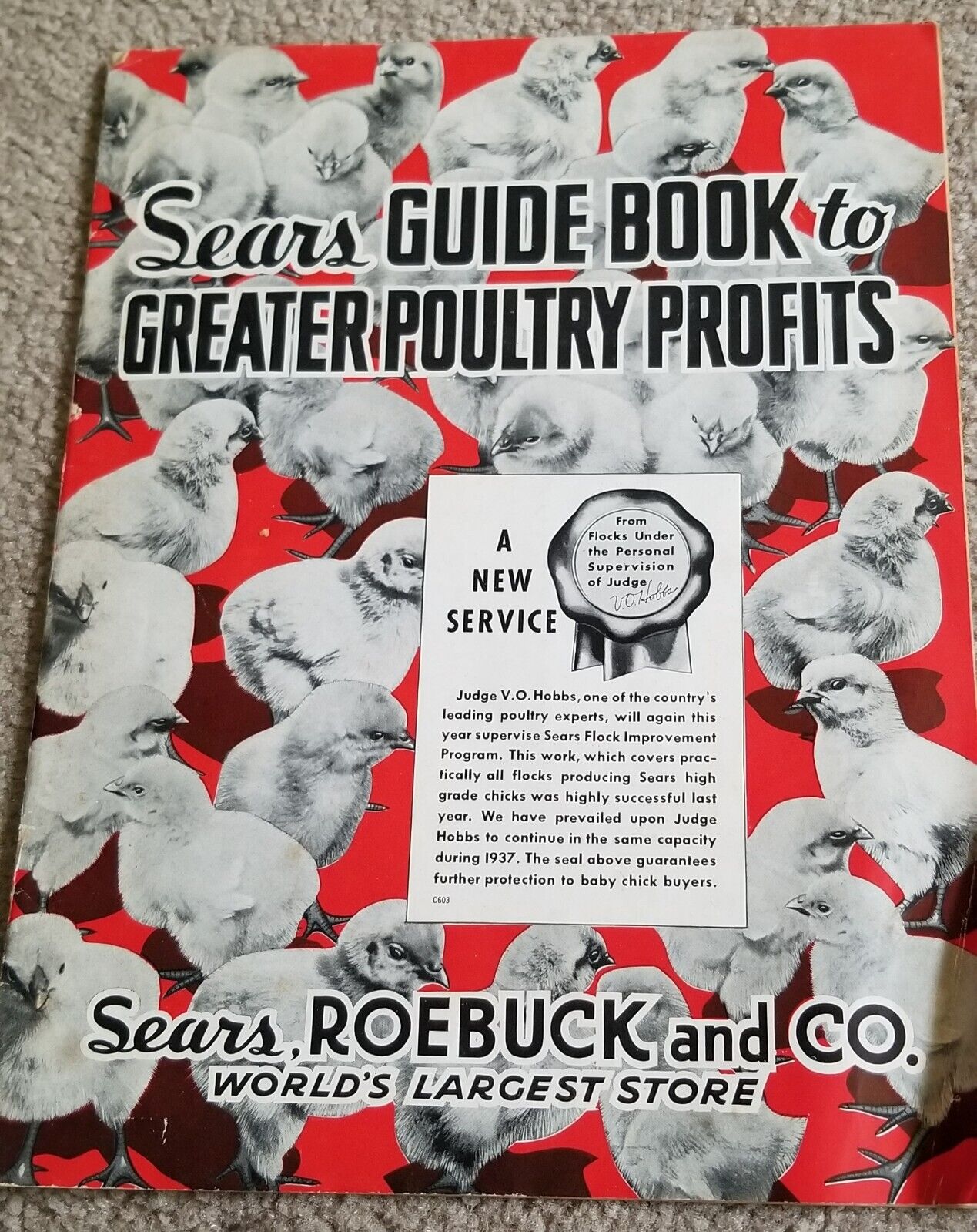 1937 Sears Guide Book to Greater Poultry Profits.    Sears, ROEBUCK, & Co