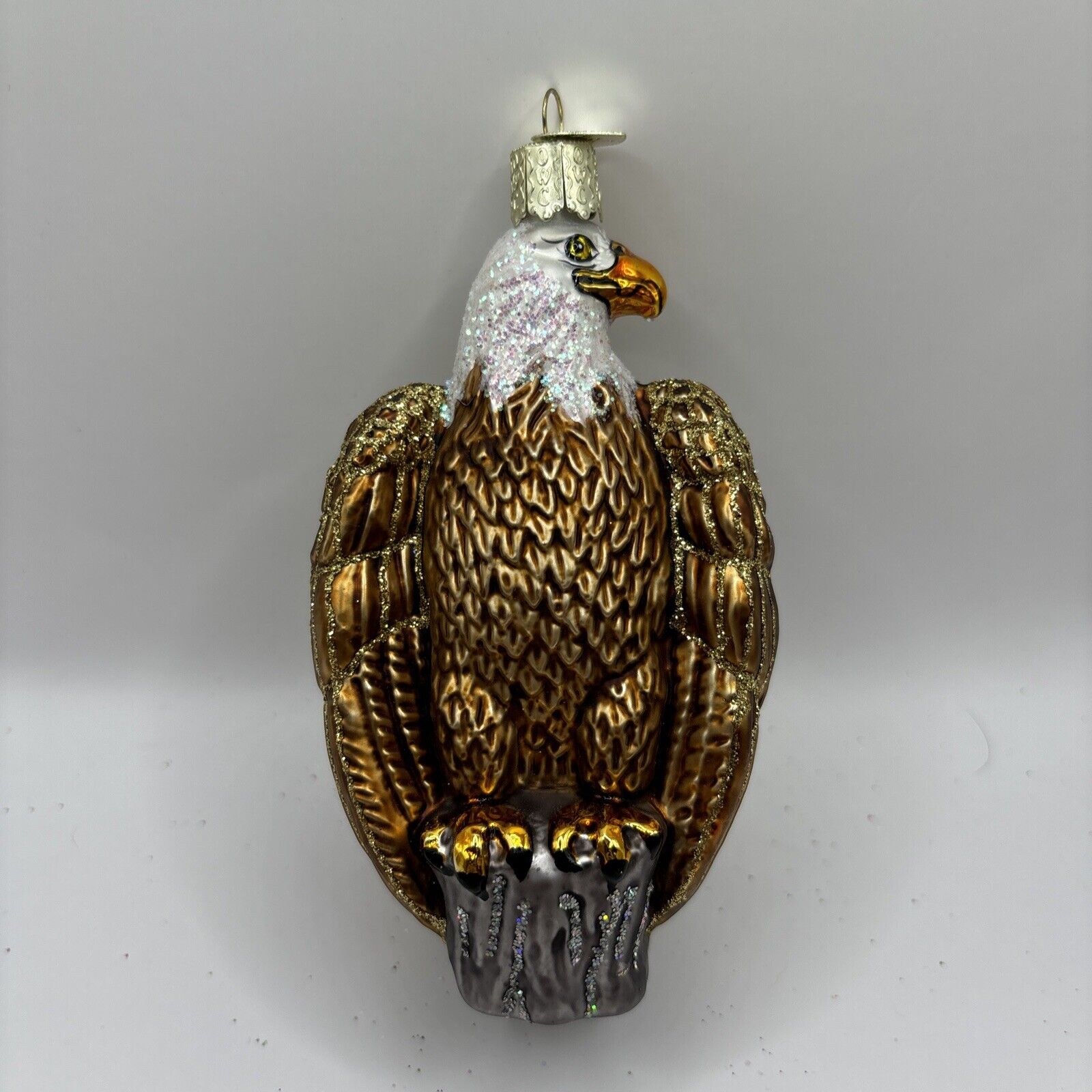 Blown Glass Merck Family Old World Christmas Ornament Bald Eagle 2001