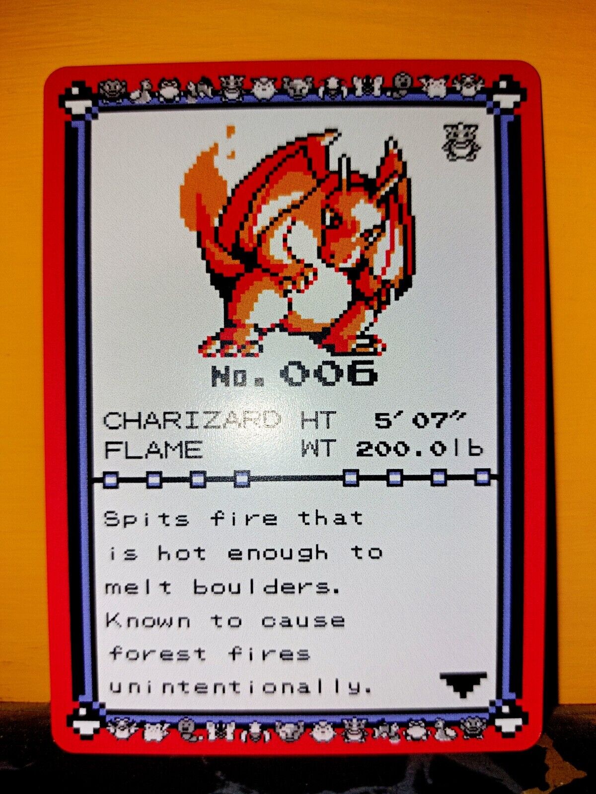 Pokemon CHARIZARD POKEDEX Old 1st Gen Card