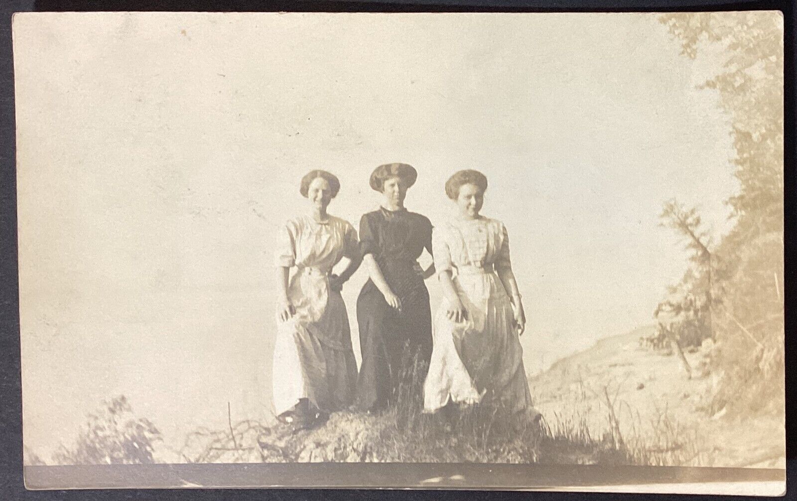 3 Women Real Photo Vintage RPPC Postcard Posted