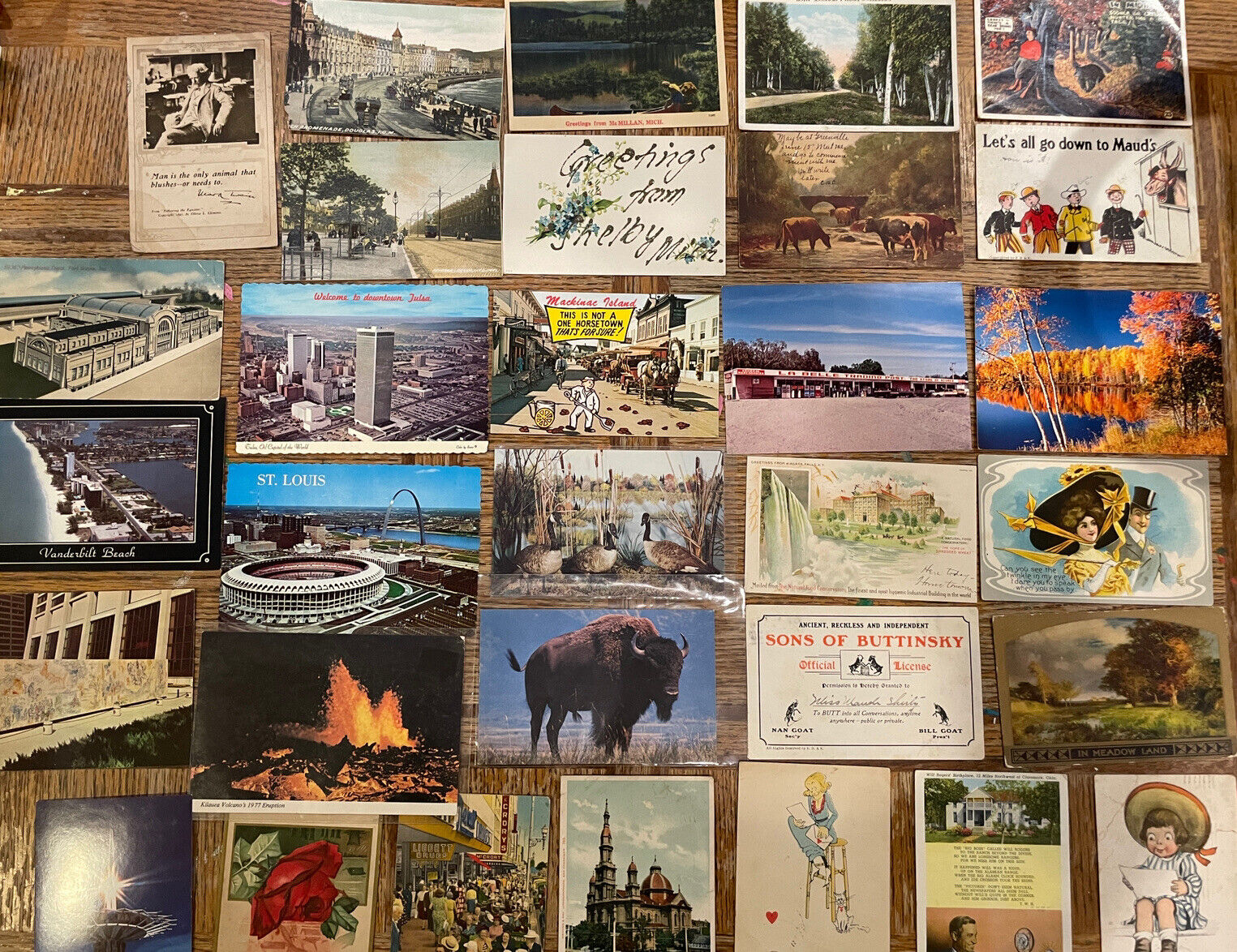 Lot Of 31 Vintage Postcards Beach Chicago Tulsa MI Germany Mark Twain P4