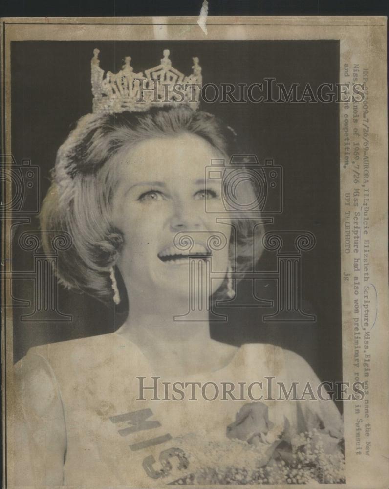 1969 Press Photo Dulcie Elizabeth Scripture Miss Elgin New Miss Illinois Fashion