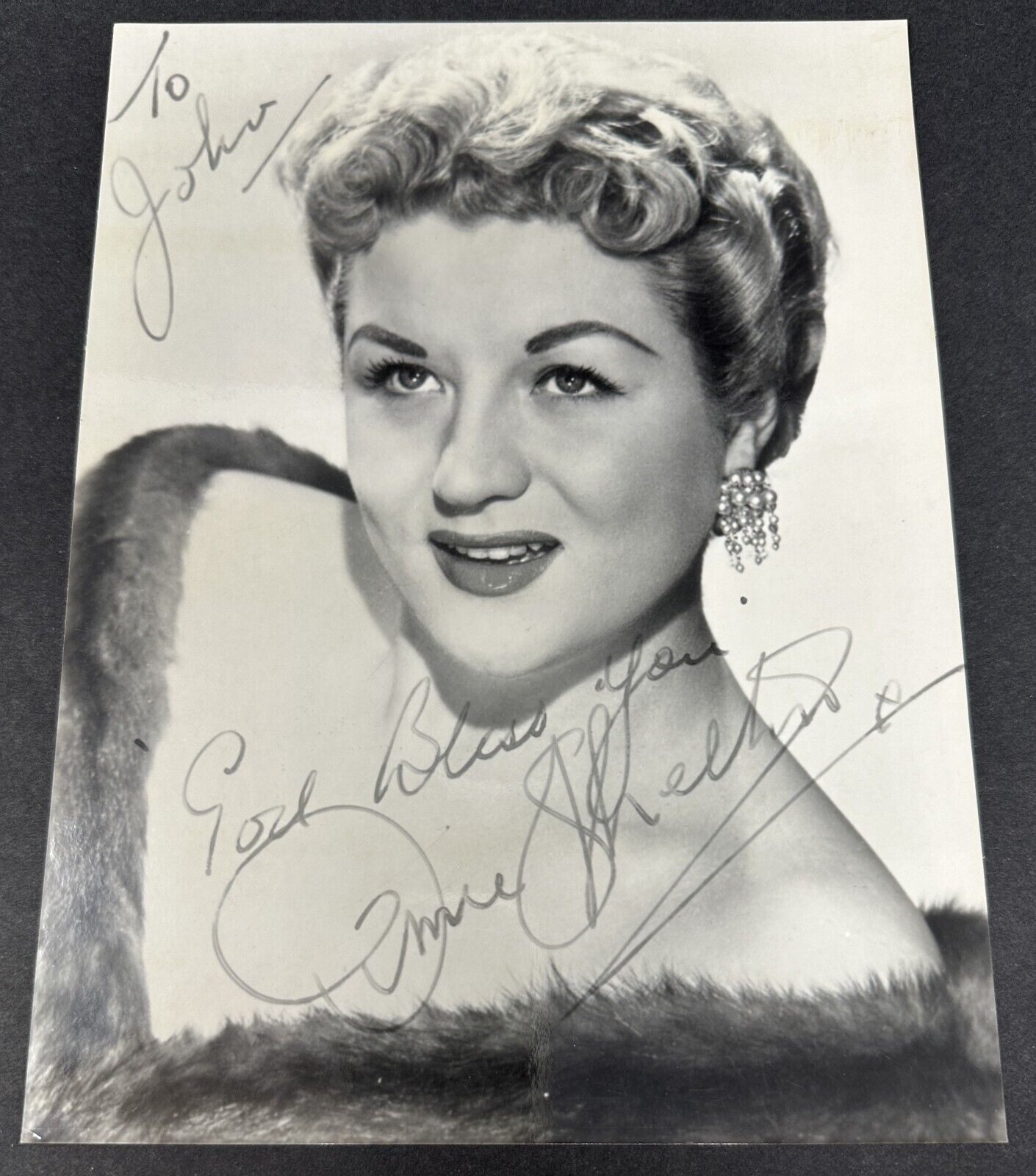 c 1950s Anne Shelton English Actress Singer Autograph Signature on Photo
