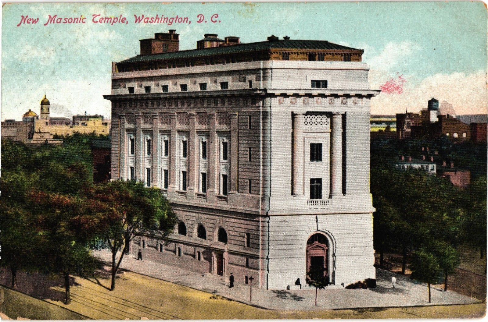 New Masonic Temple Washington DC Divided Postcard 1909