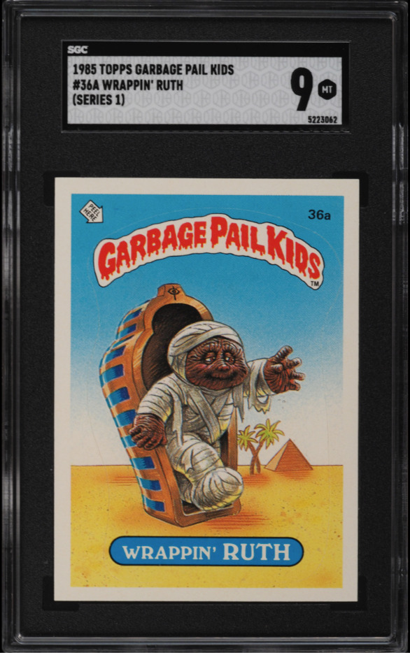 1985 TOPPS GARBAGE PAIL KIDS WRAPPIN\' RUTH #36A SGC 9 MINT
