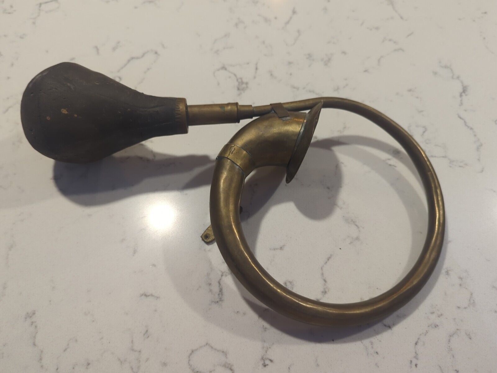 Vintage Antique Brass Rubber Squeeze Bulb Car Horn Model T 1920s