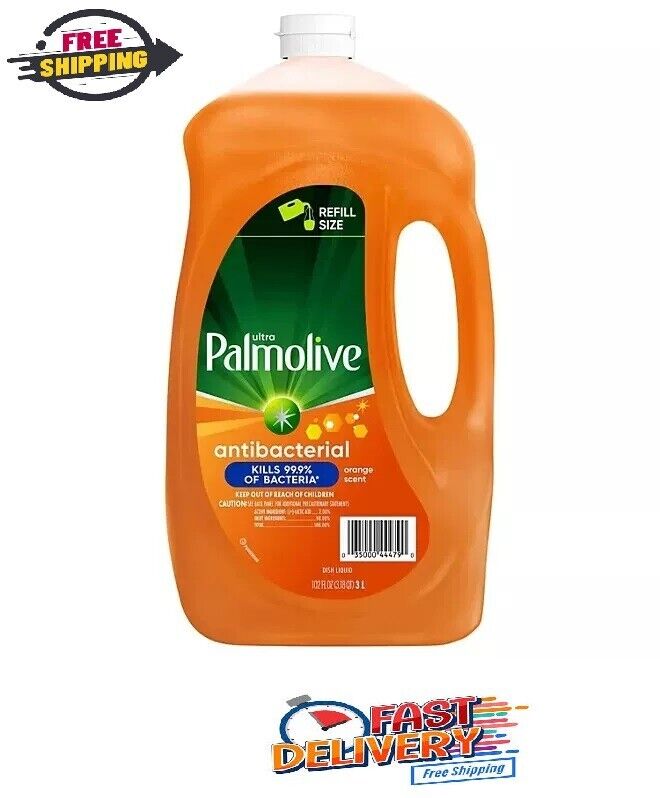 Palmolive Antibacterial Dishwashing Liquid Dish Soap, Orange 102 fl.oz. FRESH