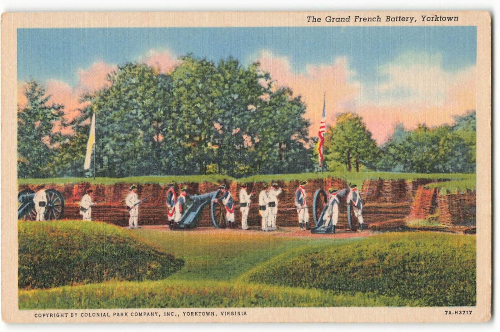 Postcard The Grand French Battery, Yorktown, Virginia VTG ME3.